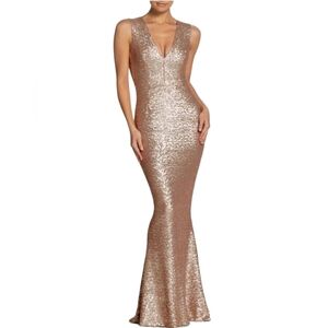 Dress the Population Karina Gold Sequin Mermaid Gown